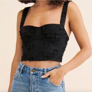 FARM Rio 3D Flower Corset Top Embroidered Bustier Crop Top, Size XS